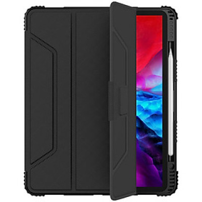 Bao da chống sốc cho iPad Pro 12.9 2020 2021 M1 2022 M2 hiệu Nillkin Bumber có ngăn đựng bút chống va đập, mặt lưng show Logo táo, cơ chế smartsleep - Hàng chính hãng