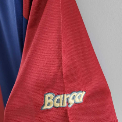 Áo Bóng Đá Retro Barcelona 1998 - Sân Nhà bản cao cấp vải Cotton Polyester