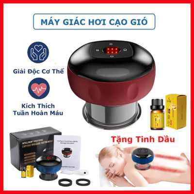 Máy Giác Hơi Cạo Gió Điện Cầm Tay Nhật Bản: Massage 6 Chế Độ, Giảm Đau Nhanh Chóng, ĐÈN TRANG TRÍ