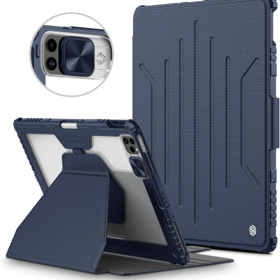 Bao da cho iPad Air 6 11 inch & iPad Air 6 13 inch 2024 Nillkin Bumper SnapSafe Case Tích hợp khe cắm bút, Nắp tháo rời từ tính điều chỉnh tự do ở mọi góc 360 - Hàng Chính Hãng