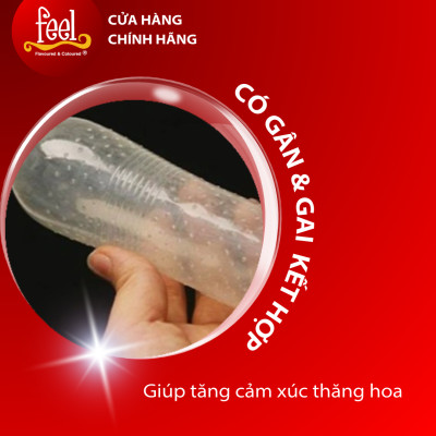 Bộ 3 hộp Bao cao su Feel 4 in 1 | Bao cao su kéo dài thời gian, size 52mm, hộp 12 bao
