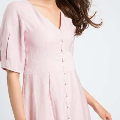 Đầm Công Sở Cao Cấp Đầm Dài Qua Gối Thời trang thiết kế Hity DRE077 (Hồng Anh Đào Sakura)