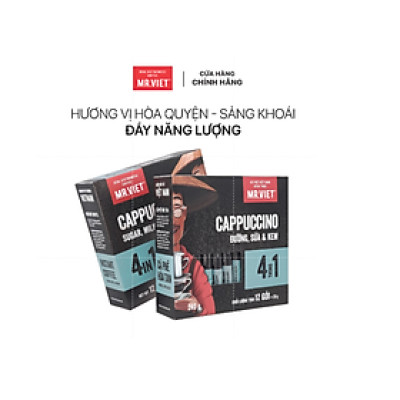 Cà Phê Hoà Tan Mr.Việt - 4 trong 1 Cappuccino Instant Coffee