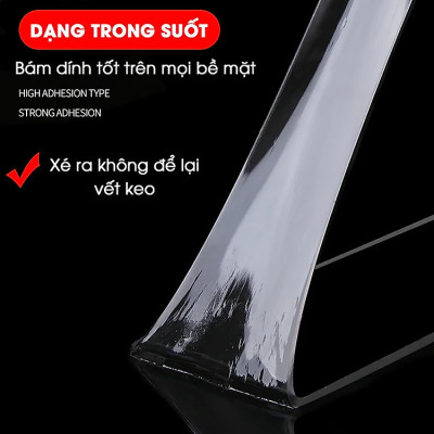 Băng Keo Nano Dán 2 Mặt Trong Suốt - Băng Dính  Đa Năng - Dán Tường Treo Đồ, Treo Tranh Ảnh, Cố Định Vật,...Hàng Cao Cấp Chính Hãng PaKaSa