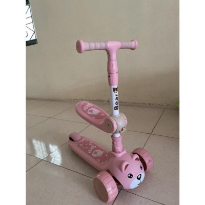 XE TRƯỢT SCOOTER KIÊM XE CHÒI CHÂN GẤU CAO CẤP CÓ NHẠC