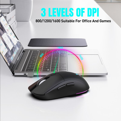 Chuột Led Không Dây Pin sạc T25 Gaming Cổng sạc TypeC chống mỏi cổ tay cho máy tính laptop hàng nhập khẩu