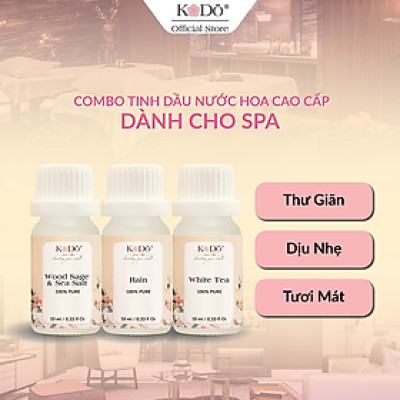 Combo 3 Chai Tinh Dầu Nước Hoa KODO 10ml Hương Thơm Thư Giãn, Dịu Nhẹ, Tươi Mát Dành Cho Spa