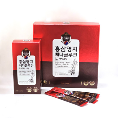 Nhân Sâm Linh Chi Kết Hợp Hoạt Chất Beta Glucan 2.0 Extract  Hộp 15 Gói