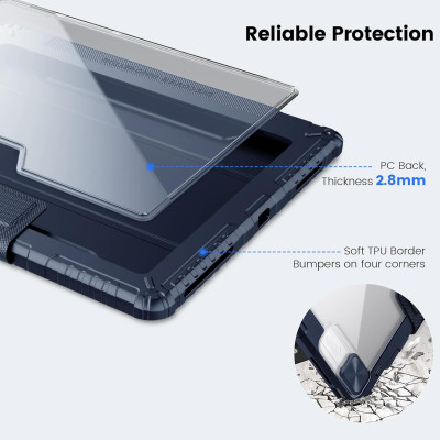 Bao da cho iPad Air 6 11 inch & iPad Air 6 13 inch 2024 Nillkin Bumper SnapSafe Case Tích hợp khe cắm bút, Nắp tháo rời từ tính điều chỉnh tự do ở mọi góc 360 - Hàng Chính Hãng