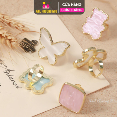 Nhẫn Pha Sơn Vẽ Móng, Nhẫn Pha Màu Nhựa Làm Nail Tiện Lợi, Xoay 360 Độ Điều Chỉnh Linh Hoạt Chuyên Dùng Cho Thợ Làm Nail