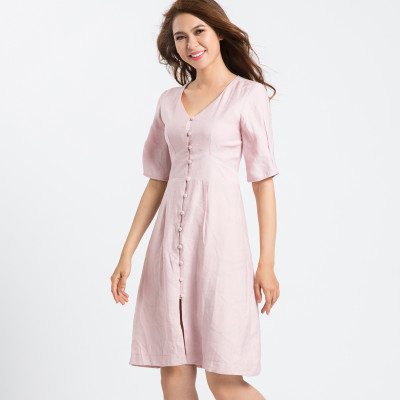 Đầm Công Sở Cao Cấp Đầm Dài Qua Gối Thời trang thiết kế Hity DRE077 (Hồng Anh Đào Sakura)