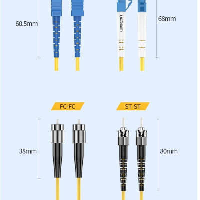 Ugreen UG80516NW132TK 5M ST-ST Màu vàng Cáp nhảy quang Single mode Simplex Fiber - HÀNG CHÍNH HÃNG
