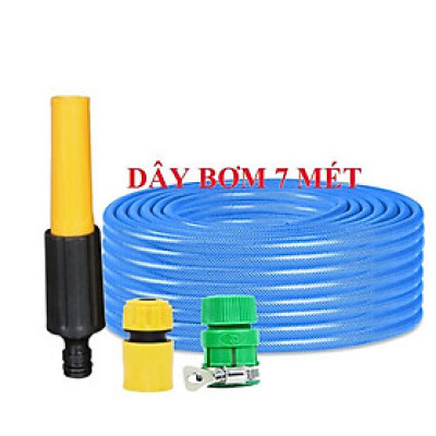  Bộ dây vòi xịt nước rửa xe, tưới cây . tăng áp 3 lần, loại 7m, 10m 206622-5 cút sập, + tặng mở chai
