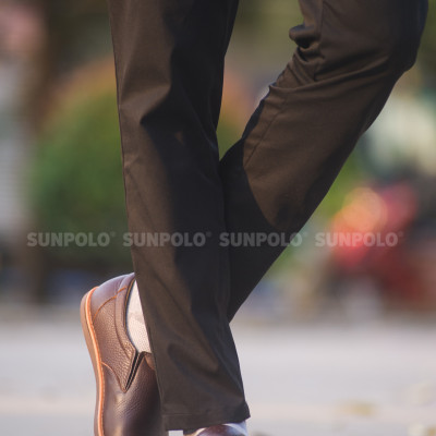 Giày Mọi Nam Da Bò SUNPOLO SUMU01 - Nâu