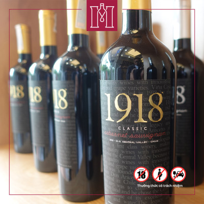Rượu vang đỏ Chile 1918 Classic Cabernet Sauvignon 750ml 13% - Hàng Chính Hãng