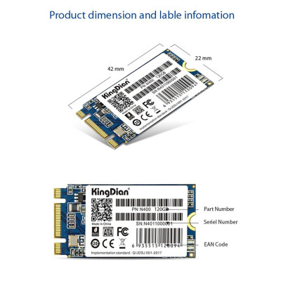 Ổ cứng KingDian SSD NGFF M.2 Giao diện N400 64GB / 120GB / 240GB cho PC laptop