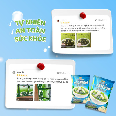 Canh rong biển ăn liền hộp 10 gói canh không bột ngọt nấu canh cho bé TÂM MINH FOODS