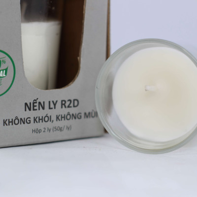 Nến Không Khói Trắng, Nến Thắp Sáng, [LY 50g], Chính Hãng  Đến Từ Shop R2D, Thành Phần Tự Nhiên, Lành Tính.