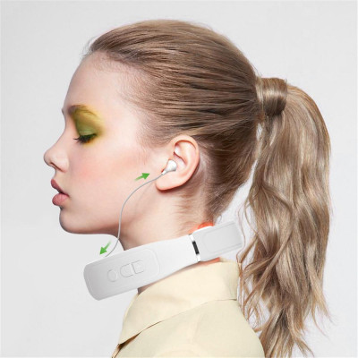 CINCATDY Foldable Portable Neckband Earphone Wireless In-Ear Headset Comfortable Ergonomic Neckband Design Intelligent Neck Massage
