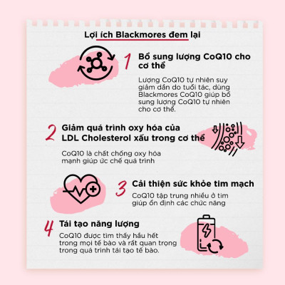 Viên uống Blackmores hỗ trợ duy trì sức khỏe tim chai 30 viên