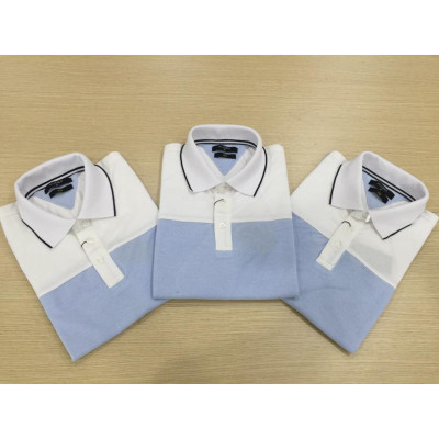 Áo polo nam cộc tay trơn màu xanh dương aligro ALGPLO23