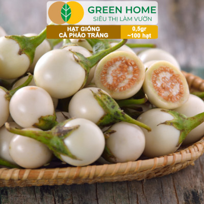 Hạt Giống Cà Pháo Trắng GreenHome, Gói 0,5g~100 hạt, Dễ Trồng Quanh Năm, Năng Suất Cao T44