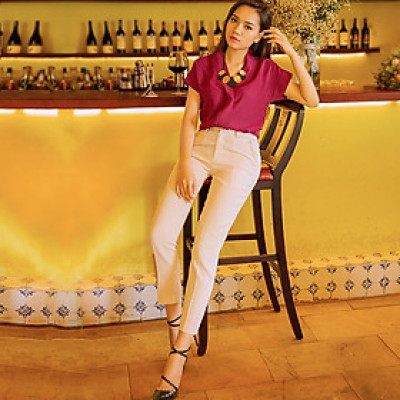 Quần Ống Đứng Nữ Công Sở Cao Cấp Thời trang thiết kế Hity PAN042 (Kem Champagne)