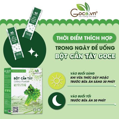 Bột cần tây nguyên chất Goce - 72g (24 gói x 3g) - Tan mỡ giảm cân