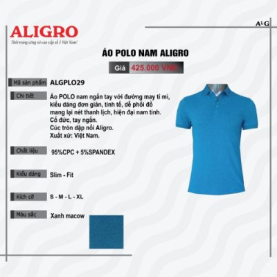 Áo polo nam ngắn tay ALIGRO chất liệu cotton siêu nhẹ mềm mịn, 2 màu đơn giản, chuẩn form ALGPLO3A2M