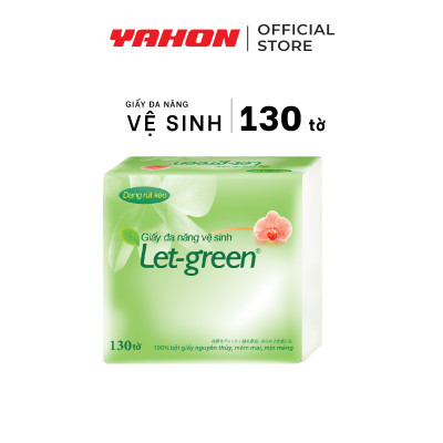 Thùng Khăn Giấy Vệ Sinh Đa Năng LET-GREEN 10x21cm, 130 Tờ/Bao, 48 Bao/Thùng
