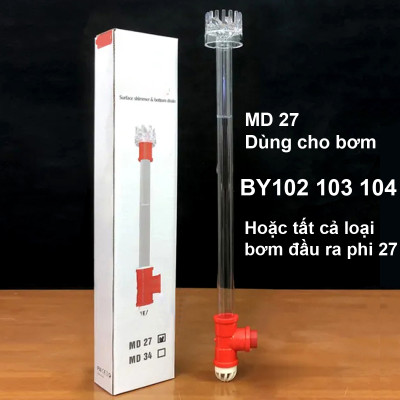Bộ hút mặt hút đáy MD27, MD34 kèm máy bơm bể cá BY102 103 104 105 106 107 tặng 1 lọ G-bio cho cá
