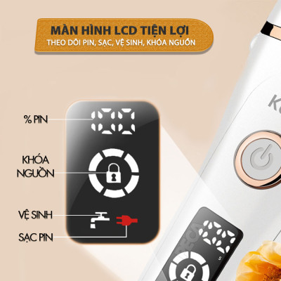 Máy cạo lông Kemei KM-392 chuyên dùng cạo lông toàn thân, bikini sử dụng pin sạc tiện lợi - Chính hãng