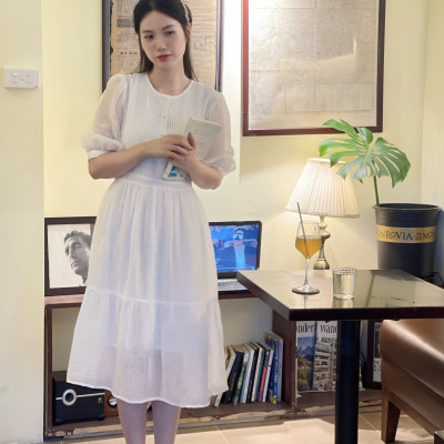 De Leah - Đầm Xòe Xếp Li Ngực - Thời Trang Thiết Kế