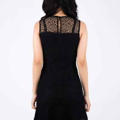 Đầm Ôm Ren Đuôi Cá De Leah -  Đen