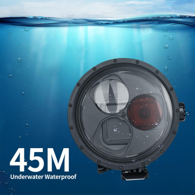 Vỏ SHOOT  lặn không thấm nước với  kính lúp 10x Tương thích với GoPro Hero 7/6/5
