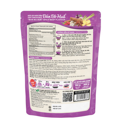Nước Súp Cô Đặc Vị Bún Bò Huế KanKook Gói 210g Nấu/Trộn Ăn Liền Vị Hoàn Chỉnh Chuẩn Vị Bún Bò Huế