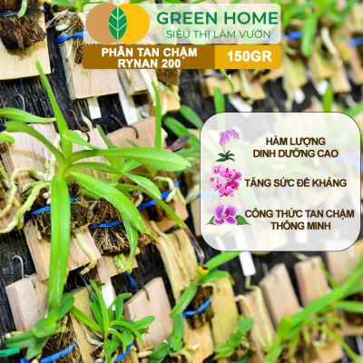 Phân Tan Chậm Greenhome, Rynan 200, Hũ 150gr, Dành Cho Phong Lan Con, Bonsai Kích Chồi, Đủ Dưỡng Chất Cho 120 Ngày