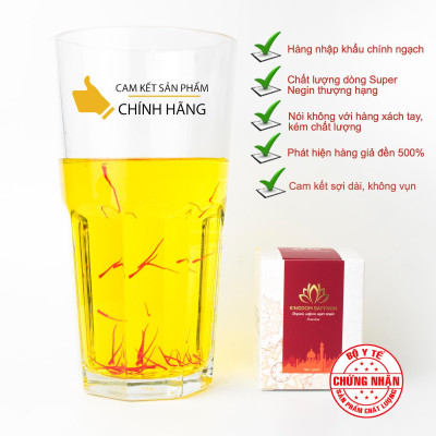 Saffron Kingdom Herb nhụy hoa nghệ tây Iran hộp 0.2 gram, hàng chính hãng super negin thượng hạng (Tặng bình nước thủy tinh)