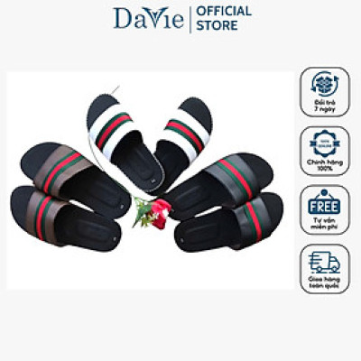Dép Nam Quai Ngang Thương Hiệu Davie Mã Dvsd06 Đế Bằng Chống Trơn Trượt