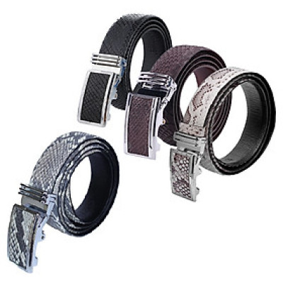  HJ4301-02-05-46 Dây nịt nam da trăn Huy Hoàng màu Da nguyên thủy, đen, trắng, nâu