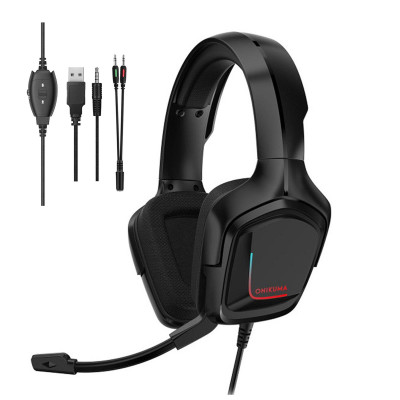 Tai nghe chơi game có dây 3,5 mm âm thanh vòm thể thao điện tử có mic điều khiển âm lượng ONIKUMA K20