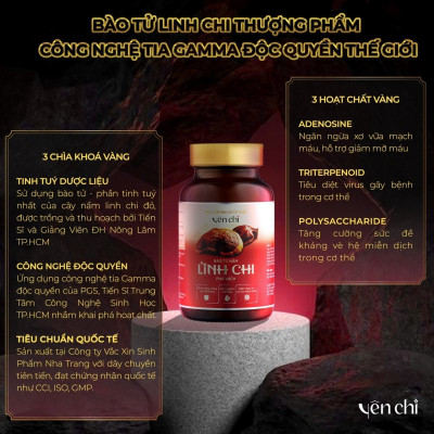 Viên uống sức khỏe YÊN CHI BÀO TỬ NẤM LINH CHI PHÁ VÁCH DAMODE lọ 60 viên