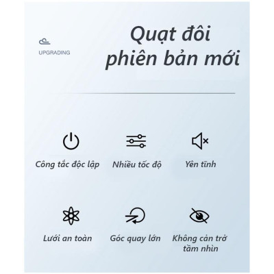 Quạt Đôi Mini 360 Độ Công Suất Lớn F404, Để trong xe ô tô hoặc trên bàn làm việc, văn phòng độ ồn thấp