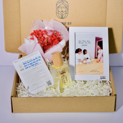 [ Quà Tặng 20.11] Combo Quà Tặng Nước hoa thiên nhiên Hers 50ml Hoa và Đèn Tranh 3D Set quà tặng dịp 20/11 ý nghĩa