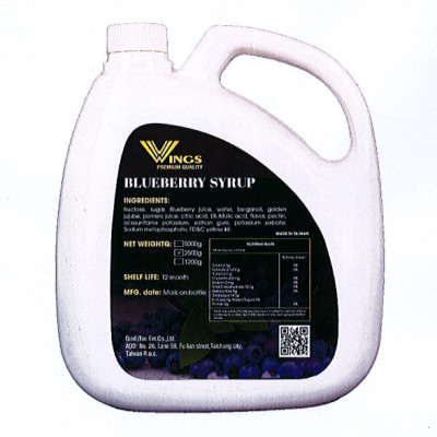 Si rô hương vị việt quất Wings dùng pha chế Coffee, Iced tea, Milkshakes, Cocktails, Soda ... trọng lượng 2,5 kg