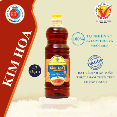 Nước mắm cốt Kim Hoa Phú Quốc 43 đạm chai nhựa 1 lít