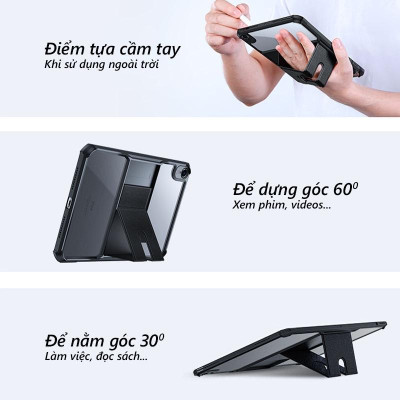 Ốp lưng XUNDD dành cho iPad Gen 9 / 8 / 7 ( 10.2-inch, 2021/2020/2019 ) Chống trầy, Chống sốc, Viền TPU, Mặt lưng chân đế - Hàng chính hãng