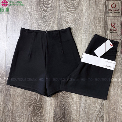 Quần short nữ Hiền Trần BOUTIQUE cạp cao chất vải cao cấp co giãn khóa sau phong cách trẻ trung năng động cá tính