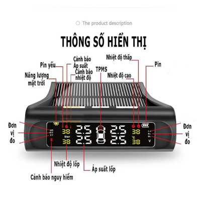 Cảm biến áp suất lốp TPMS van ngoài dùng pin năng lượng