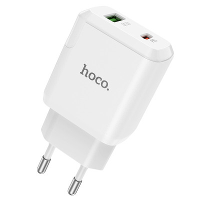 Củ sạc nhanh Hoco N5 (QC, PD 20W) cho android,iphone - Quick Chagre 3.0 -  Phích cắm EU ( chân tròn) - chất liệu PC chống cháy - Thiết kế nhỏ gọn - Hàng chính hãng